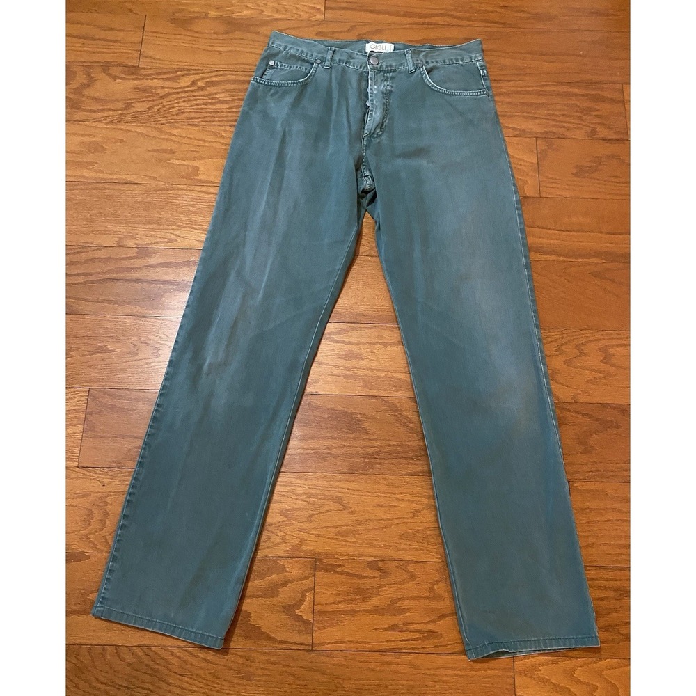 ROMEO GIGLI MEN'S Green PANTS SIZE 32x33  MADE IN ITALY Button Fly Pocket Separa
